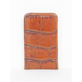 Croco Embossed Calf Leather Magnetized Money Clip